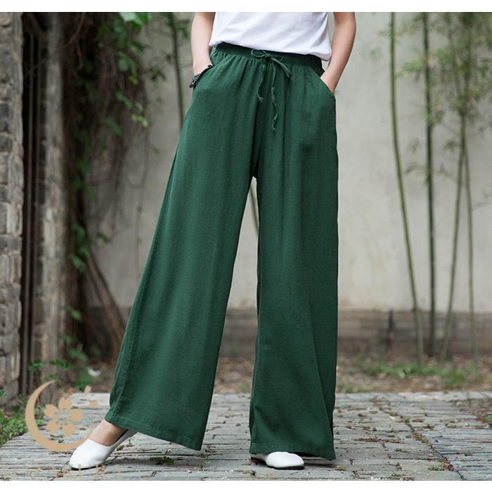 リネン パンツ レディース 涼しい バルーンパンツ アンクル サルエル