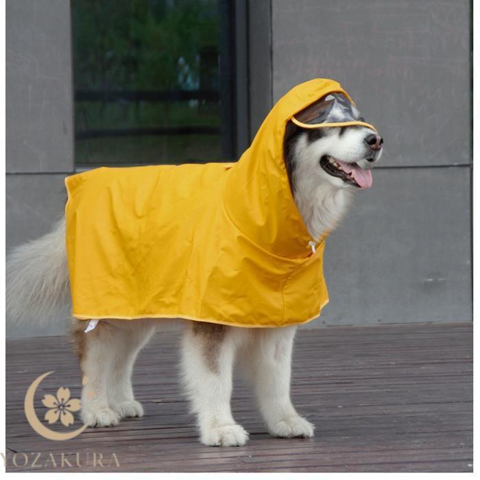 ☆BONJOUR TOU-TOU ☆犬用 レインコート ペット用 レインコート ポンチョ 犬用合羽 カッパ 小型犬 中型犬 帽子