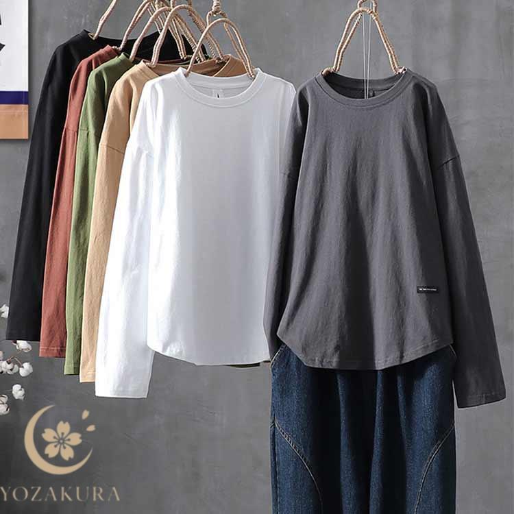 アルベロゆったり涼しいカットソー カットソー ゆったり Tシャツ レディース トップス 長袖 体型カバー