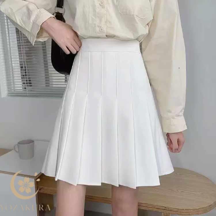 50cm プリーツスカート プリーツ 制服 ハイウエストスカート ひざ丈 膝
