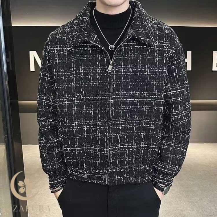 ツイードジャケット ブルゾン 秋 スタンドネック 春 春アウター 通勤
