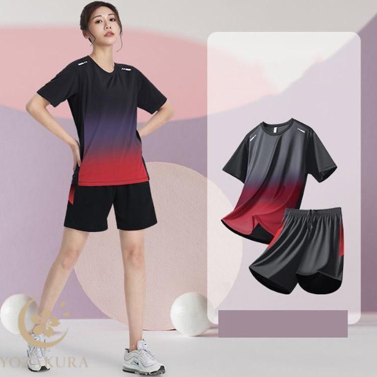 メンズ レディース 上下セット 半袖Tシャツ ジャージ ハーフパンツ