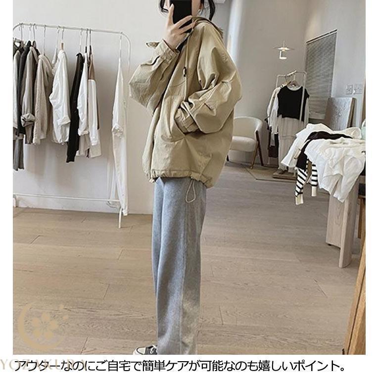 薄手 アウター レディース 春 秋 マウンテンパーカー ブルゾン 裏地
