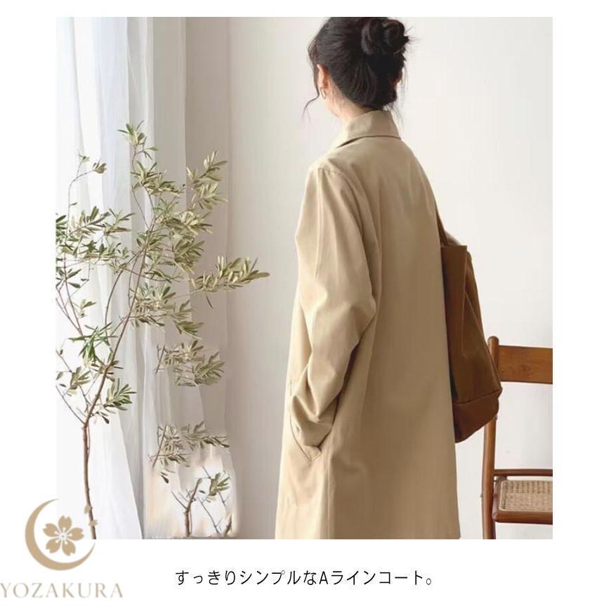 トレンチコート ステンカラーコート スプリングコート Aライン