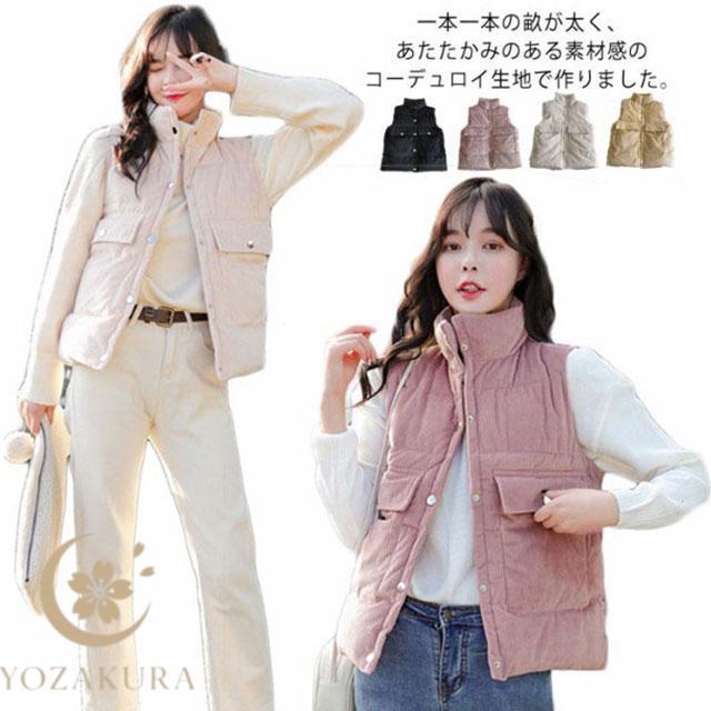 綿100％ べスト レディース 秋 冬 服 厚手 あったか ジャケット 