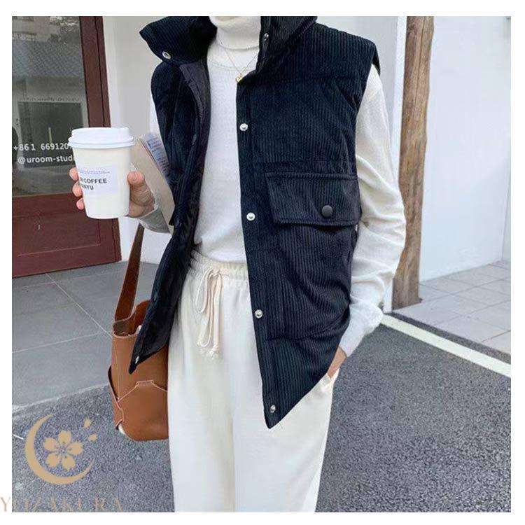 綿100％ べスト レディース 秋 冬 服 厚手 あったか ジャケット 