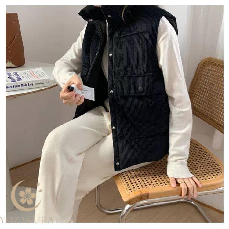 綿100％ べスト レディース 秋 冬 服 厚手 あったか ジャケット 