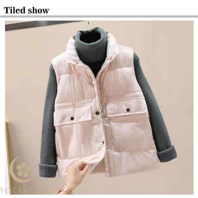 綿100％ べスト レディース 秋 冬 服 厚手 あったか ジャケット 