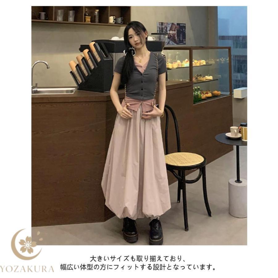 バルーンスカート ロング スカート レディース 春 夏 秋 バルーン a