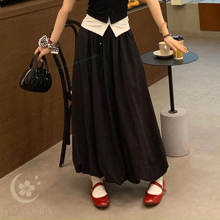 バルーンスカート ロング スカート レディース 春 夏 秋 バルーン a