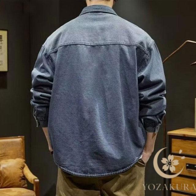 デニムシャツ メンズ 長袖 シャツジャケット デニムジャケット