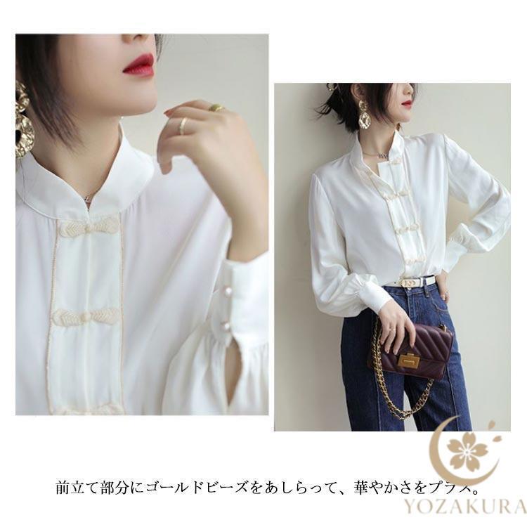 ARTS &amp; SCIENCE チャイナブラウス 立ち襟チャイナボタン半袖ブラウス ブラウス|チャイナ服専門通販 Chinii