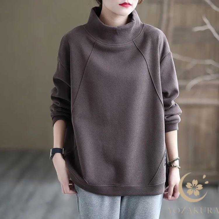 モックネック トレーナー 裏起毛 春服 秋服 冬服 スウェット プル