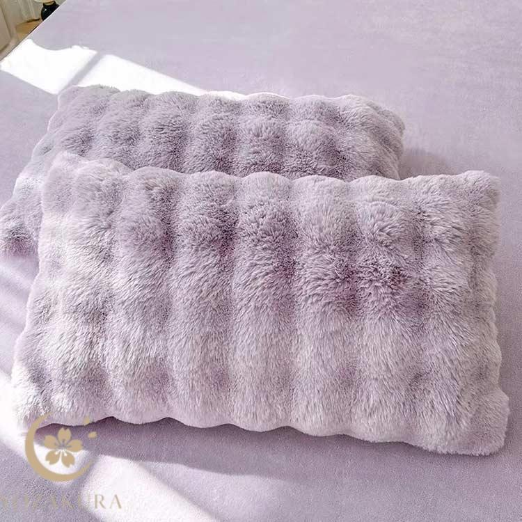 枕カバーファー ピローケース 48×74cm モコモコ ピローカバー 秋 冬