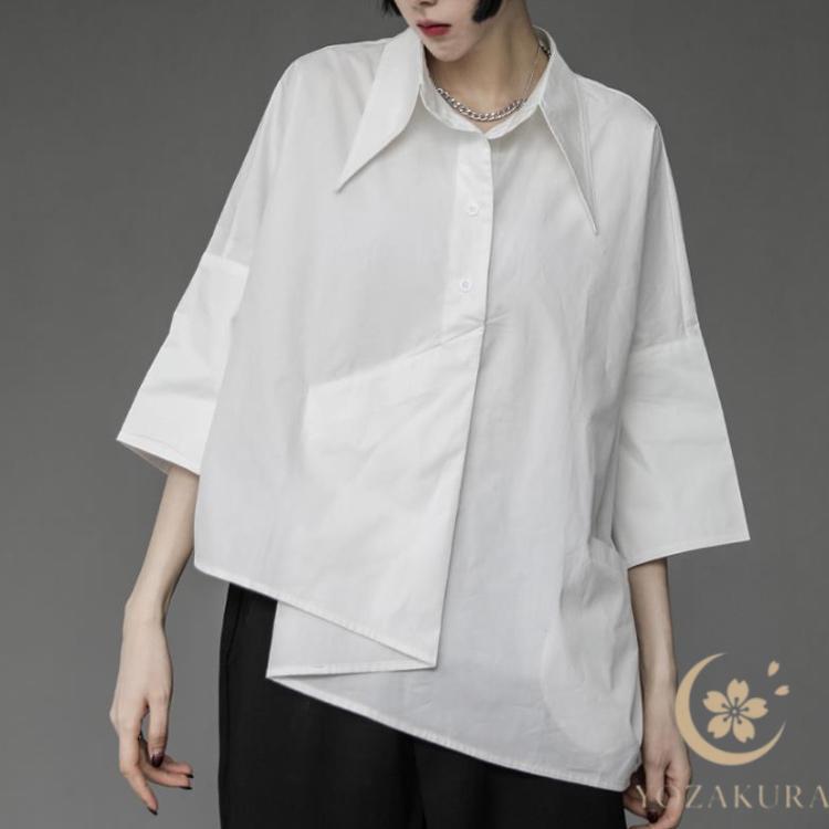 L'Or ロル＊アシンメトリーシャツ 中古・古着通販】L'Or (ロル) Asymmetry Collar Shirt ベージュ サイズ