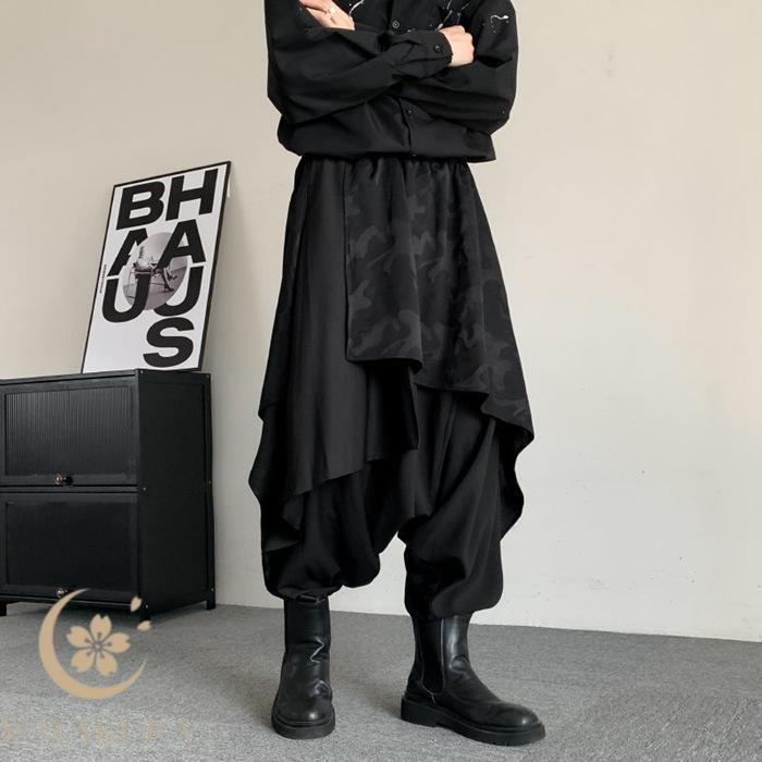 サルエルパンツ 袴パンツ モード系 メンズ ワイドパンツ ゆったり