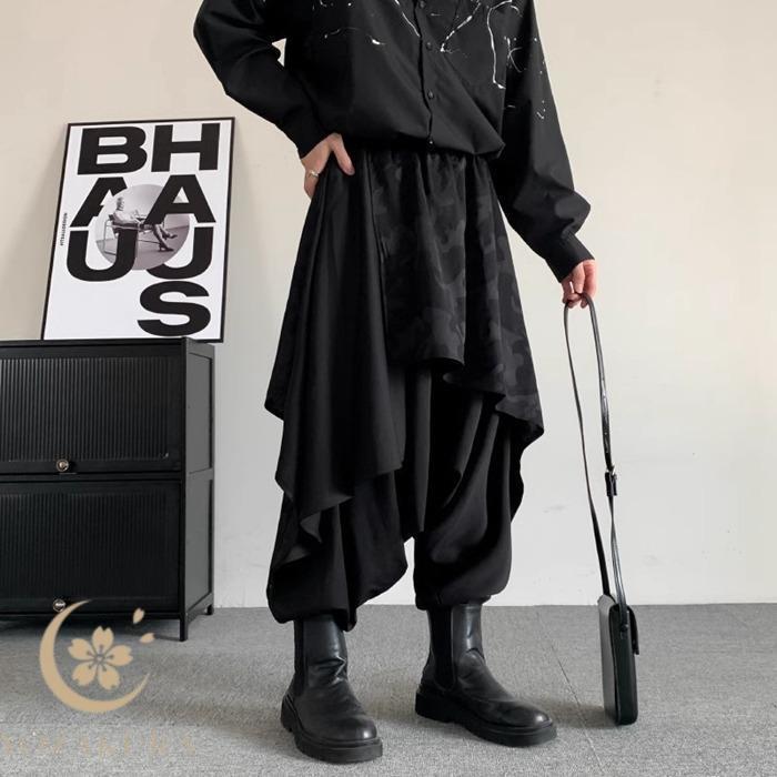サルエルパンツ 袴パンツ モード系 メンズ ワイドパンツ ゆったり