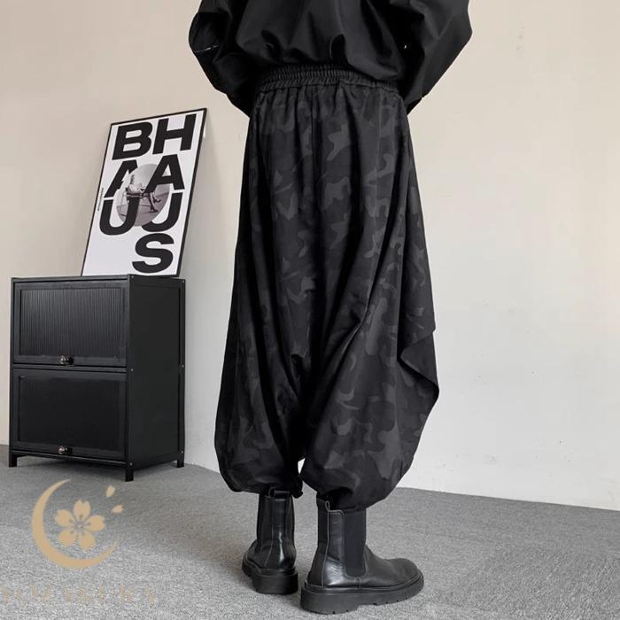 サルエルパンツ 袴パンツ モード系 メンズ ワイドパンツ ゆったり