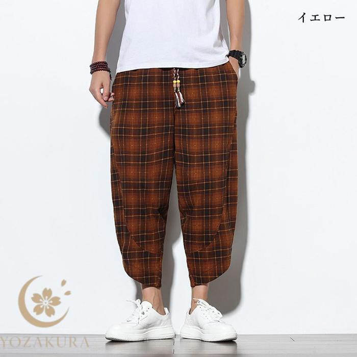 COMMON DIVISOR“BLAST”テクスチャーチェック クロップドパンツ クロップドパンツ メンズ チェック柄 ハーフパンツ テーパード 九分丈