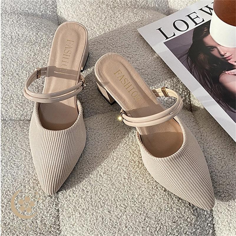 パンプス レディース ヒール サンダル ポインテッドトゥ 靴 サボ