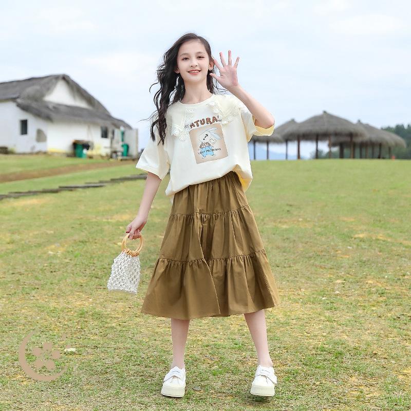 半袖Tシャツ ロングスカート 2点セット 可愛い 女の子 夏 お出かけ