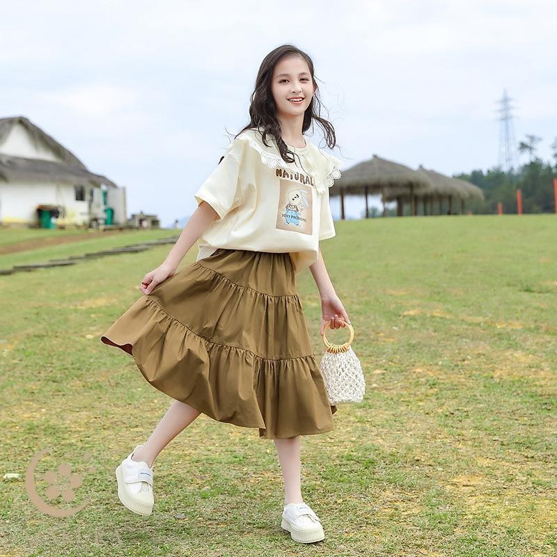 70点　女の子　春夏秋冬　子供服　80-100cm トップス　スカート　大量　まとめて 半袖Tシャツ ロングスカート 2点セット 可愛い 女の子 夏 お出かけ