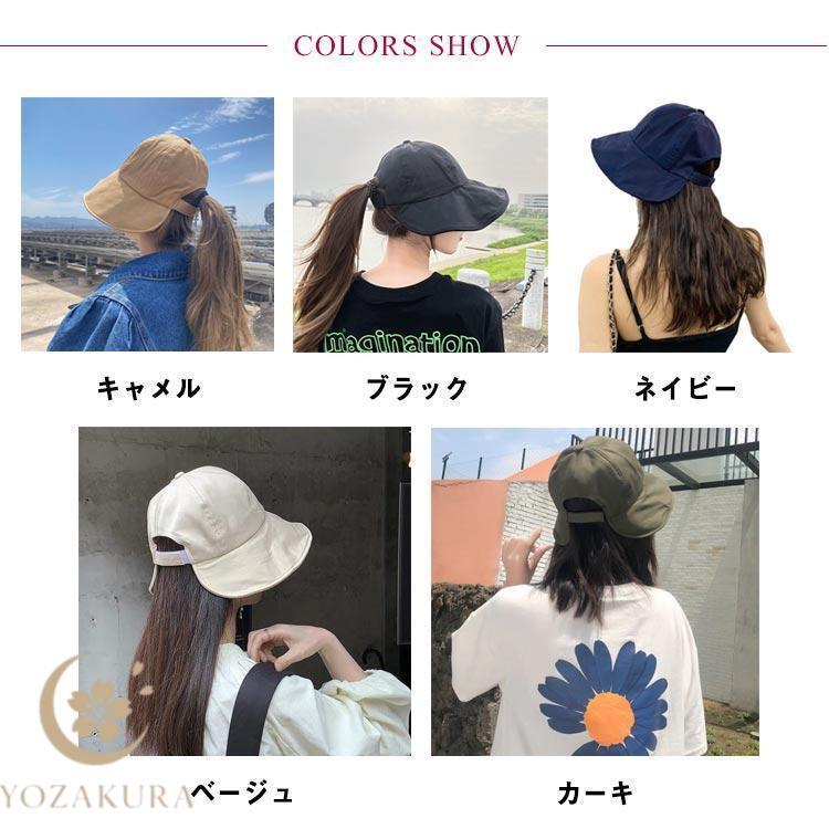 ポニーテール穴付き ハット バケットハット レディース キャスケット