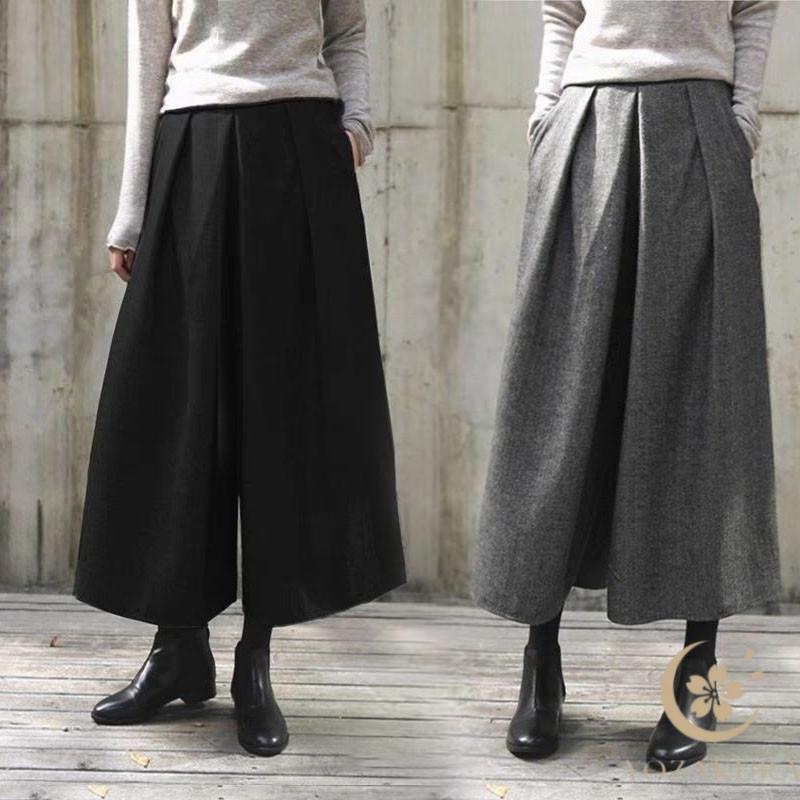 ワイドパンツ 春秋 レディース ボトムス ガウチョパンツ ゆったり