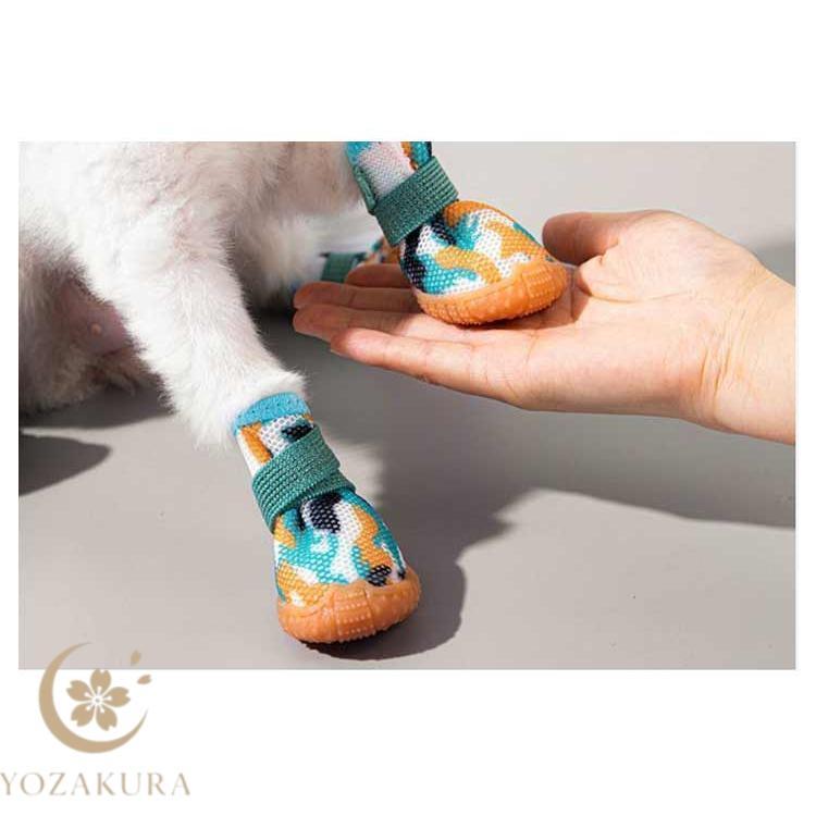 犬 脱げない 履かせやすい ドッグシューズ 冬 4個セット 春 保護