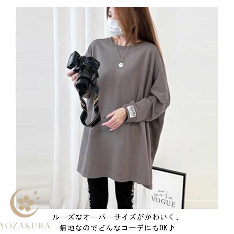 ドロップショルダー トップス 大きいサイズ 秋 長袖 ビッグtシャツ