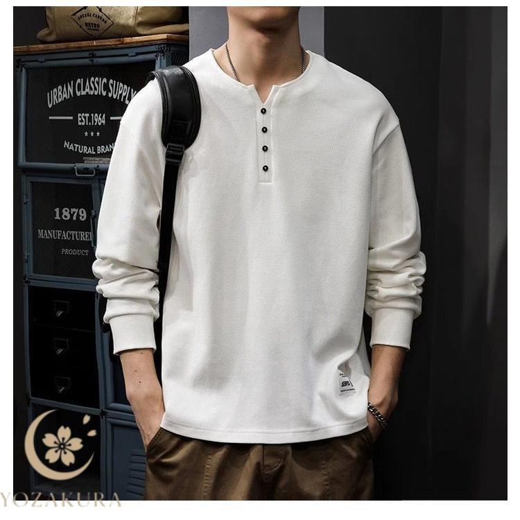 2024AW 和ROVE ヘンリーネックカットソー 定価17600円・美品 ヘンリーネック 軽い 秋服 tシャツ 快適 メンズ カットソー 長袖