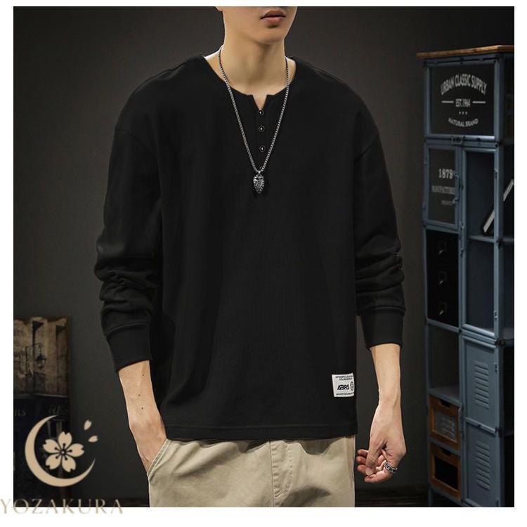 eYe JUNYA WATANABE MAN ヘンリーネックカットソー長袖 ヘンリーネック 軽い 秋服 tシャツ 快適 メンズ カットソー 長袖