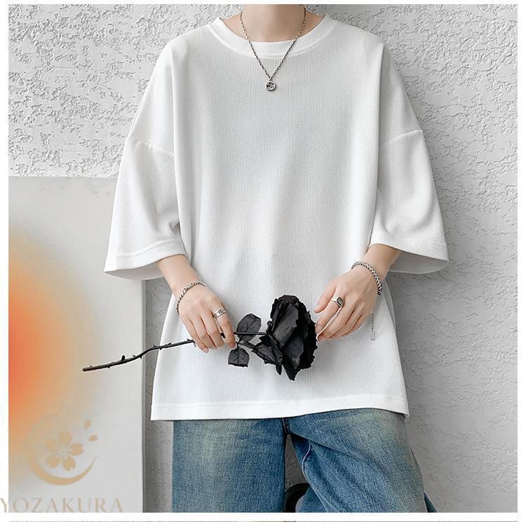 Tシャツ メンズ トレーニングウェア 5分袖 無地 シンプル クルーネック