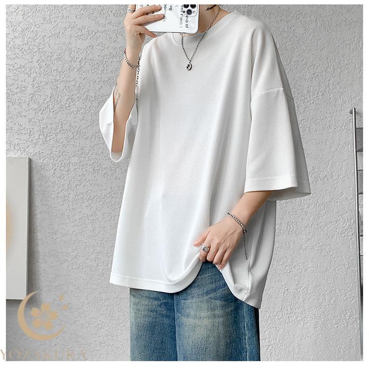 Tシャツ メンズ トレーニングウェア 5分袖 無地 シンプル クルーネック