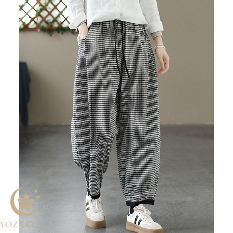 ☆KAPITAL☆ギンガムチェック ガウチョパンツ XS レディース　バルーン♡ バルーンパンツ レディース 夏 春 ギンガムチェック 綿100% 9分丈 8分
