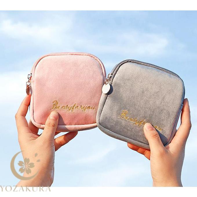 ベルベット ミニボックス ポーチ コスメ バッグ アクセサリー 化粧品 