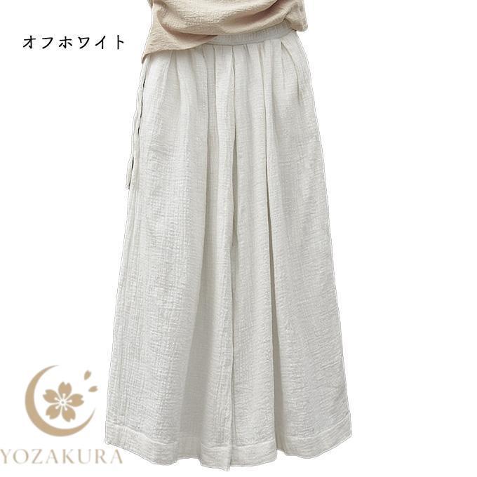 厚手 ダブルガーゼ 超 ワイドパンツ レディース 春 秋 オーバーサイズ