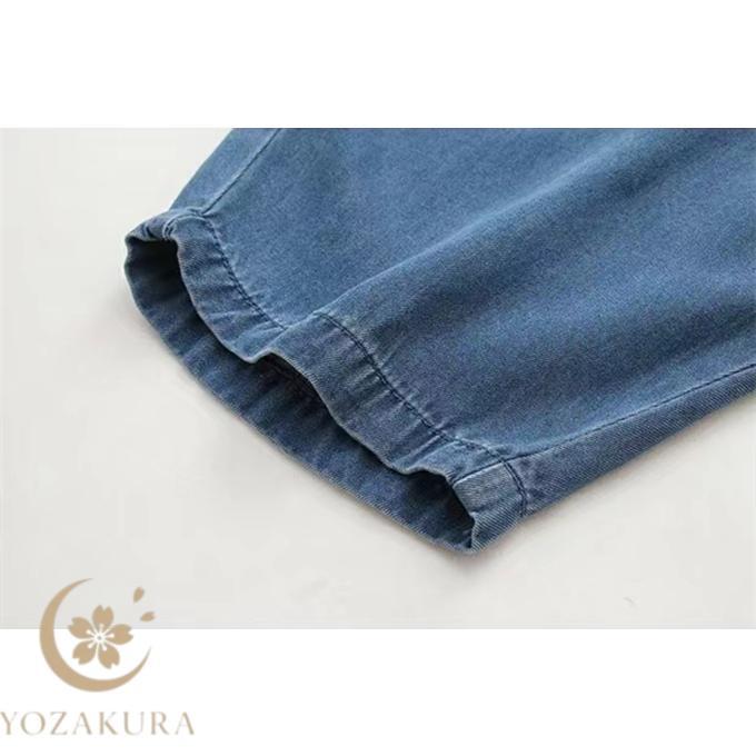 テンセル デニム パンツ レディース クロップドパンツ テーパード