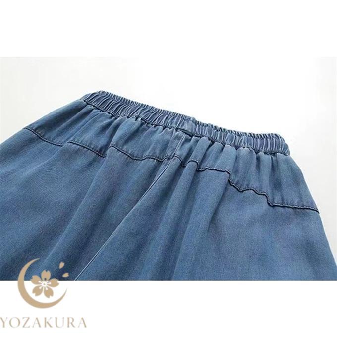 テンセル デニム パンツ レディース クロップドパンツ テーパード
