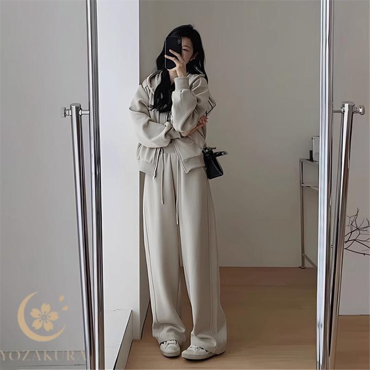 レディースウェアセットアップ ジャージ セットアップ レディース スウェット フード付き 春服 秋