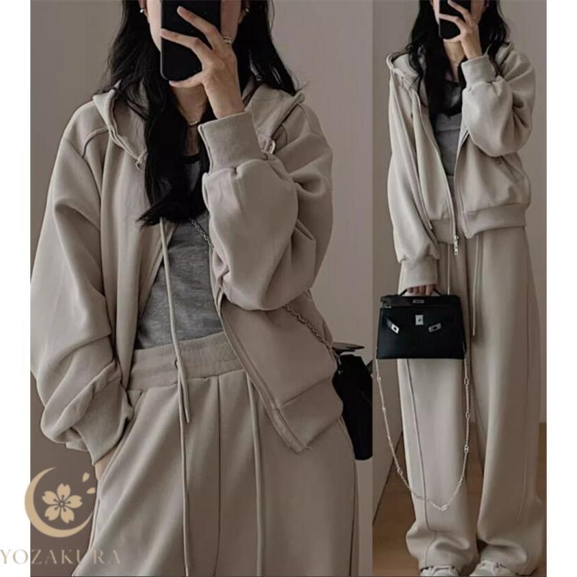 ジャージ セットアップ レディース スウェット フード付き 春服 秋