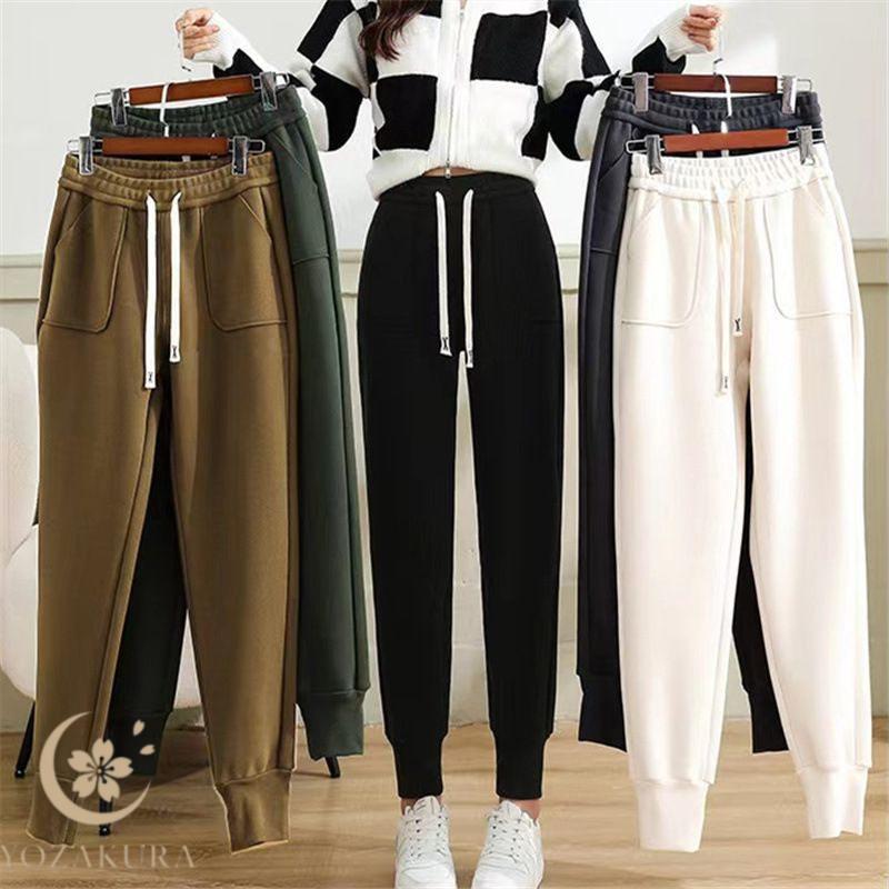暖かい 厚手 裏起毛スウェットパンツ ジャージ レディース ボア冬 防寒