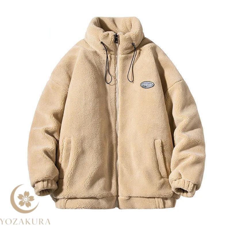 フリースジャケット メンズ もこもこ ボアジャケット ボアブルゾン