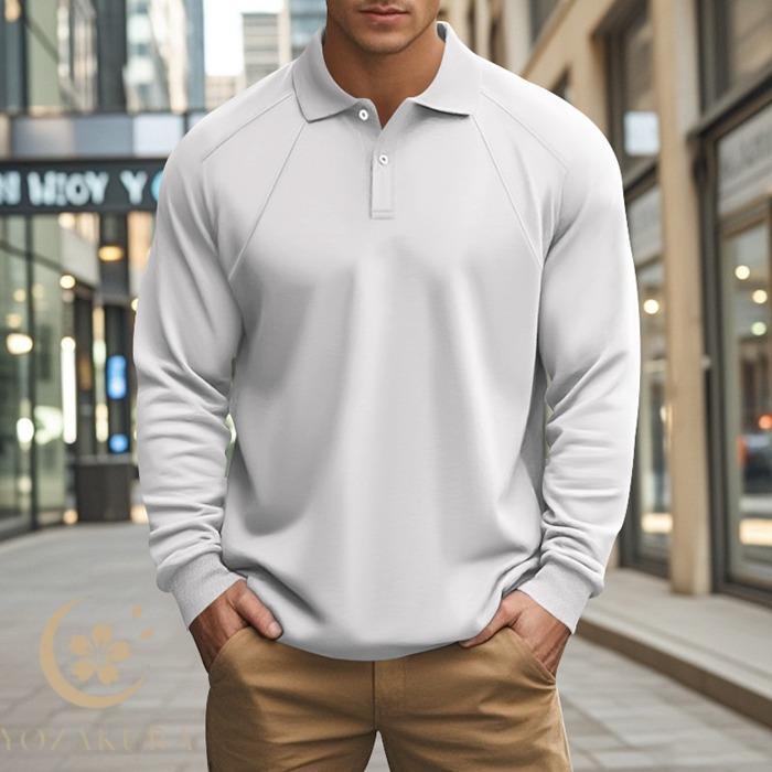  ストライプ 長袖ポロシャツ XL ゴルフ　着用私服で短時間1回 長袖 ポロシャツ メンズ ゴルフウエア 無地 ゴルフシャツ 秋 春 冬