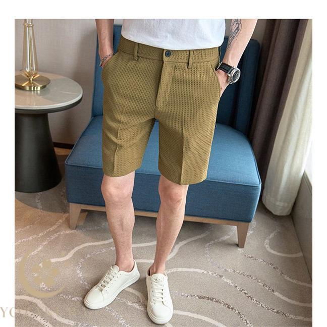 ゴルフパンツ メンズ スラックス ハーフパンツ ストレッチ 膝丈