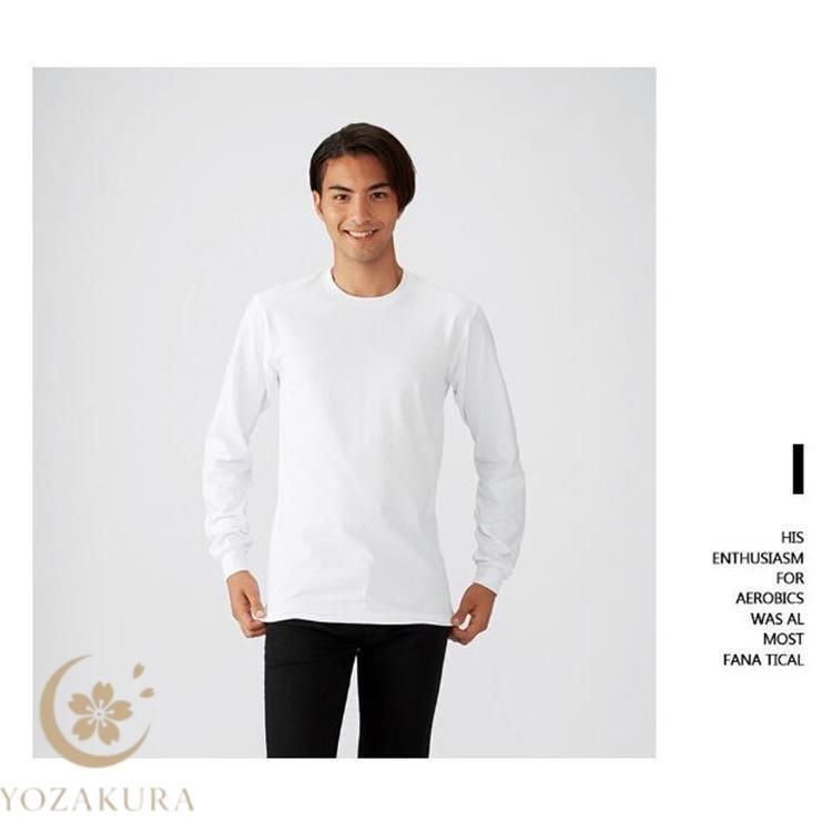 ✈ 美品　ニューヨーカー　長袖 ジャケット　カジュアル ビジカジ　メンズ L　綿 Tシャツ ジャケット メンズ 長袖 ビジカジ対応 ロンT 綿 襟高設計 汗