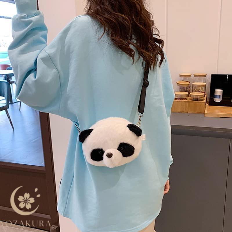 まなあきパンダぬいぐるみバッグ パンダ ぬいぐるみ バッグ ショルダーバッグ クッション 大 まんまる