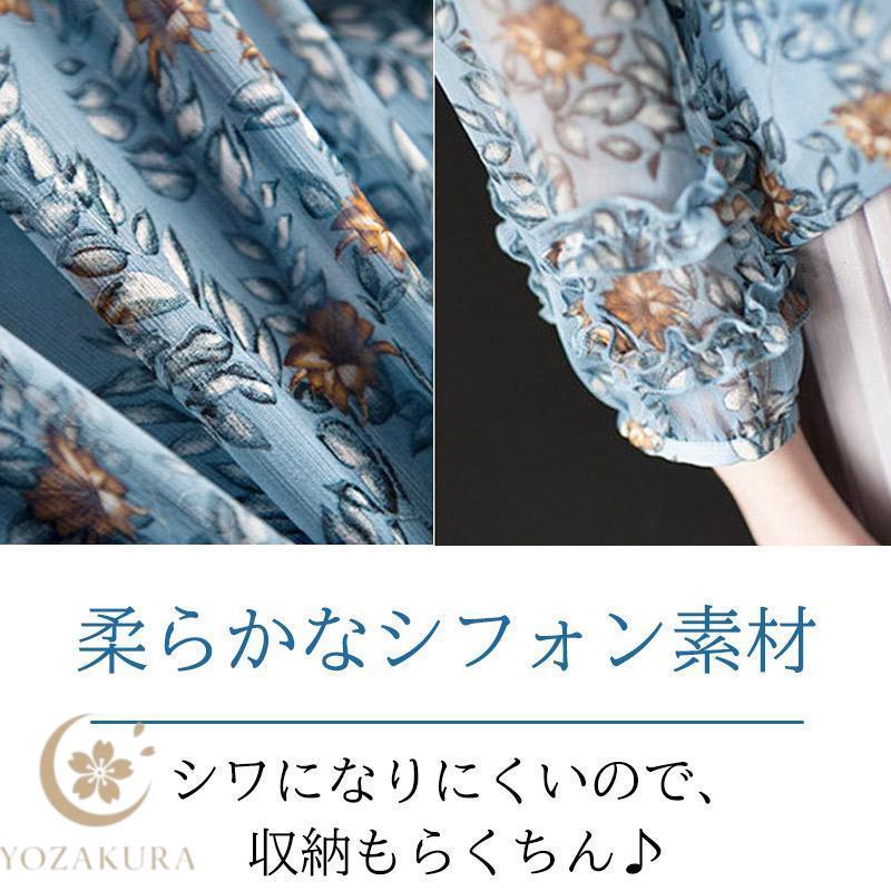 花柄 シフォン ブラウス シースルー 透け感 トップス スプリング 綺麗