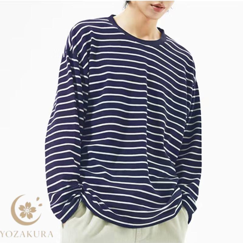 ボーダーTシャツ ロングTシャツ メンズ 長袖 Tシャツ ヘビーウェイト