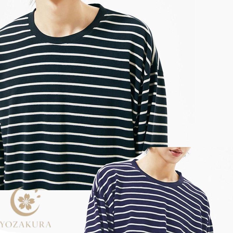 ボーダーTシャツ ロングTシャツ メンズ 長袖 Tシャツ ヘビーウェイト
